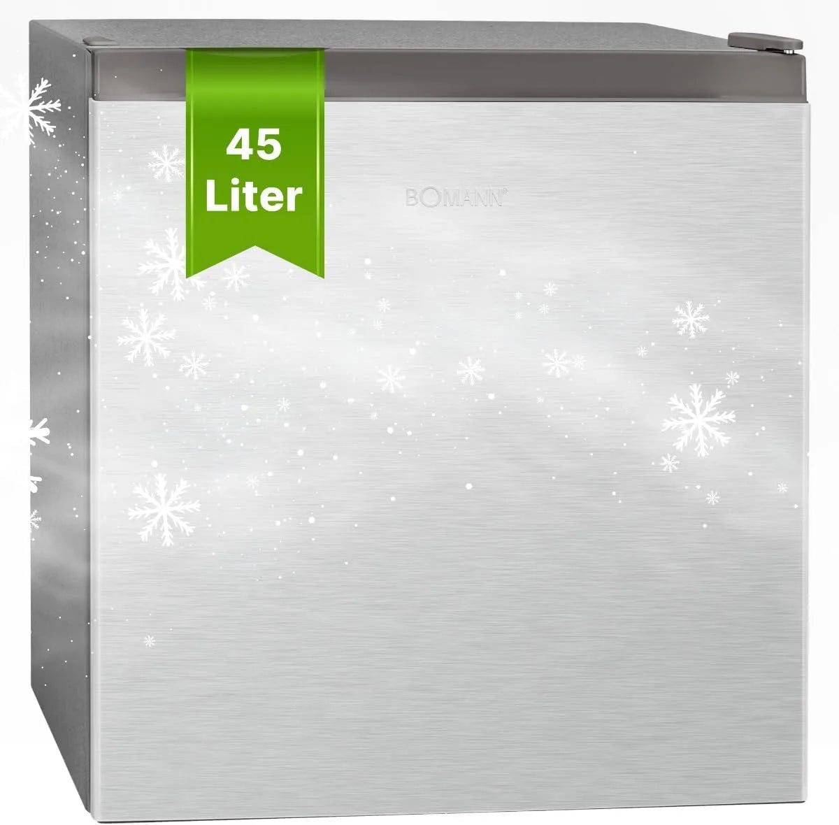 Bomann Elektrische Kühlbox, 45 L, Gefrierfach, leise, Camping, Edelstahl, mobile Kühlbox, Minikühlschrank Getränkekühlschrank Minibar KB 7245 inox