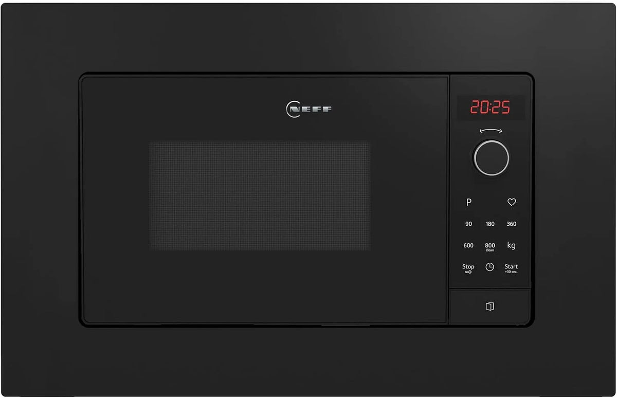NEFF HLAWG26S3 Mikrowelle, Grill, Einbau, Mikrowellenofen, Schwarz, Einfache Bedienung durch Drehknebel und LED-Display Plus, N 50, Automatikprogramme