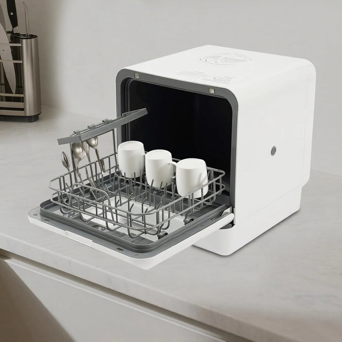 Geschirrspüler, 6 L, 4 Programme, Spülmaschine, großer Wassertank, für 4-6 Personen Kleine Wohnungen, 360° Reinigung, Extra Trockungs-Funktion Kleine