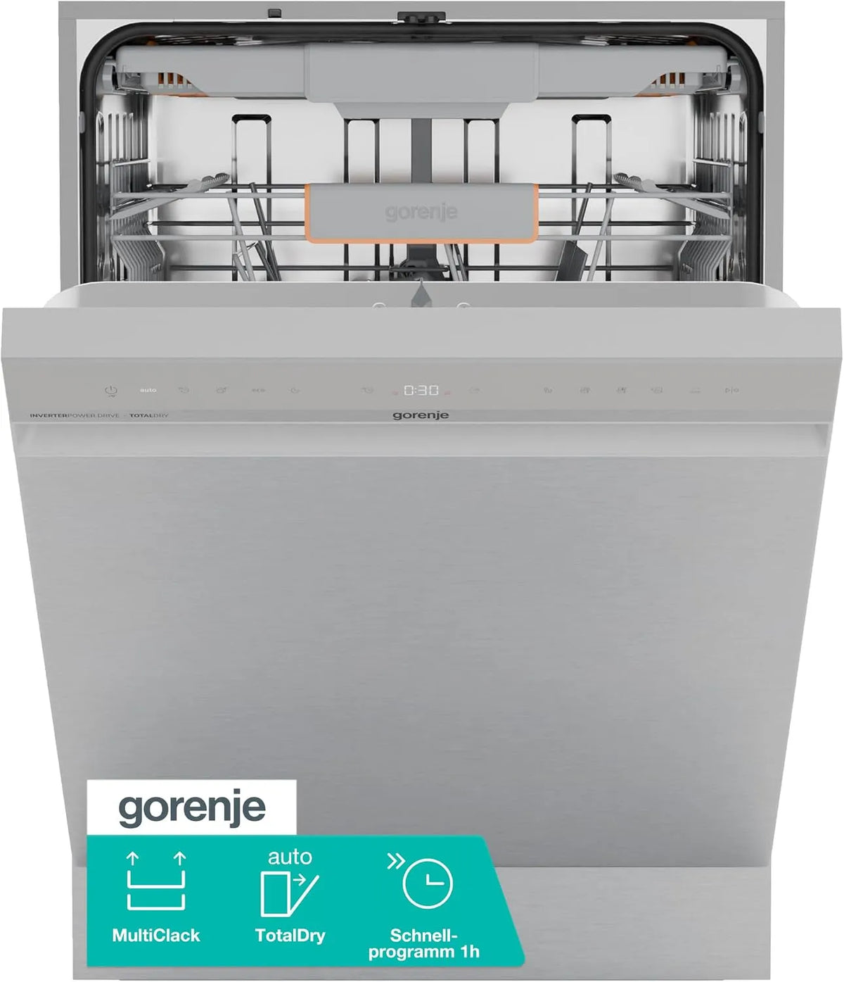 Gorenje GU663B90x 15min Geschirrspüler, 8 Programme, aquaStop, Einbau, 15min Schnellwaschgang, 60 Breite, 16 Maßgedecke, Unterbau, FlexUse, MultiClack