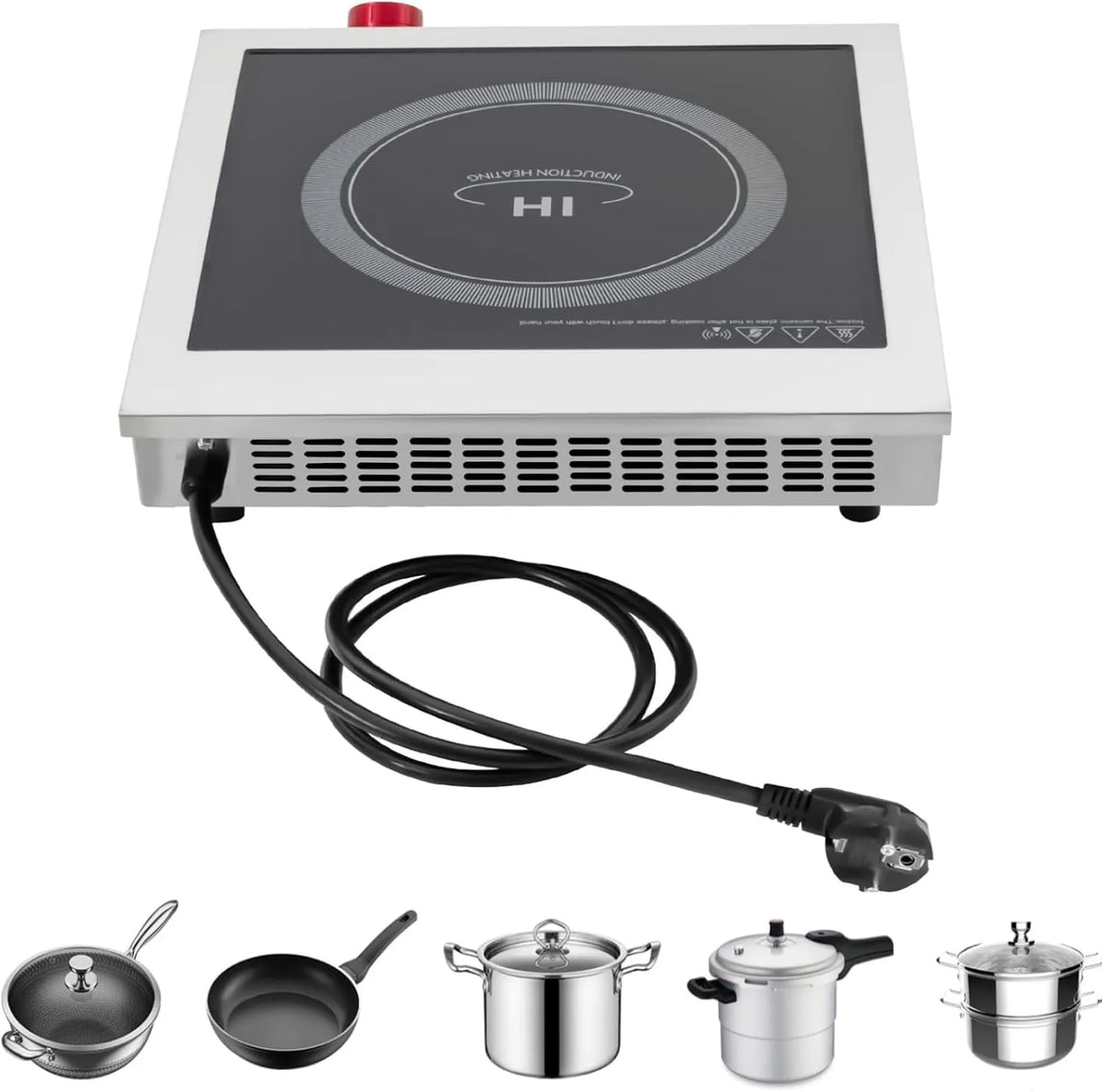 Induktionskochfeld 220-240V, 43 x 35 x 9CM, 3500 W, 60 bis 270 °C, 240 V, Induktionsplatte, 2 Temperaturzonen, 60-270°C Einstellbare Temperatur