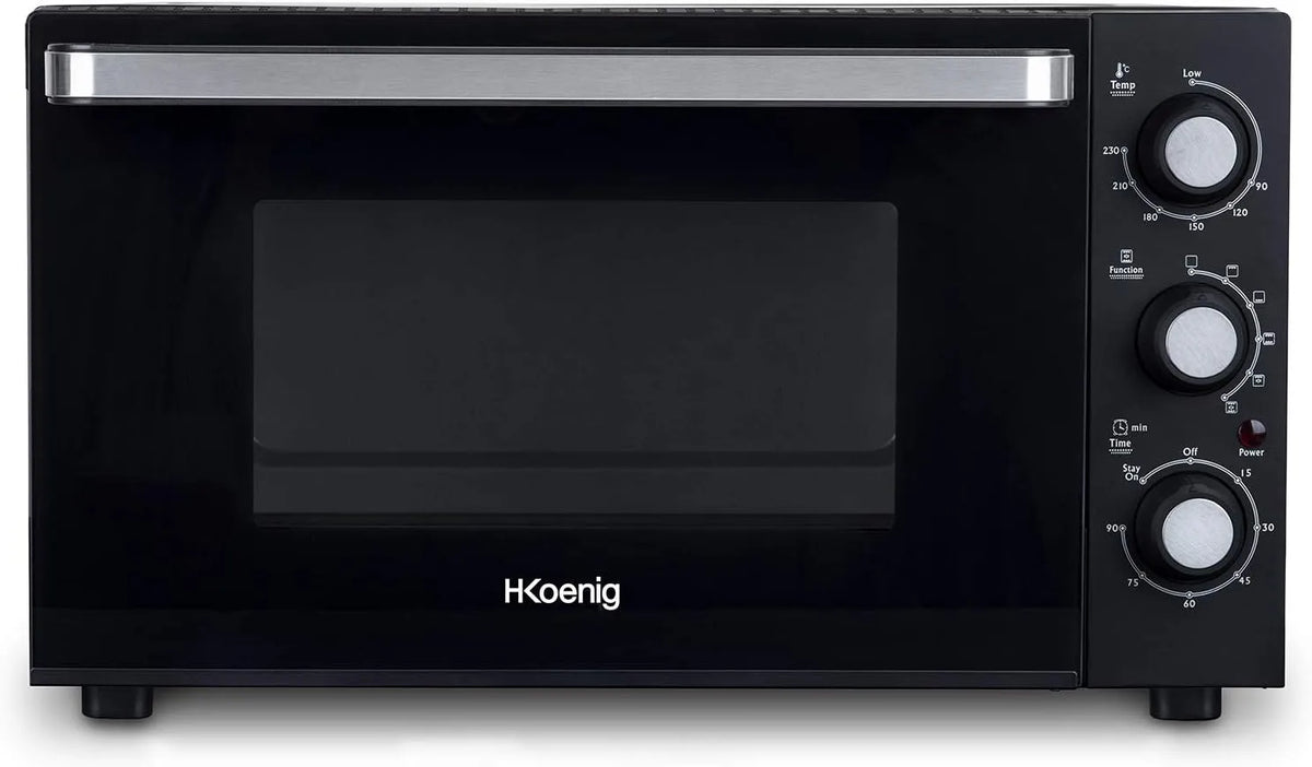Backofen FO30, 30 L, 1500 W, freistehend, Timer, Glas, Antihaftbeschichtung, 60 Min Timer, Antihaft-Backblech, Programmierbar, 230°, 6 Modi, H.Koenig