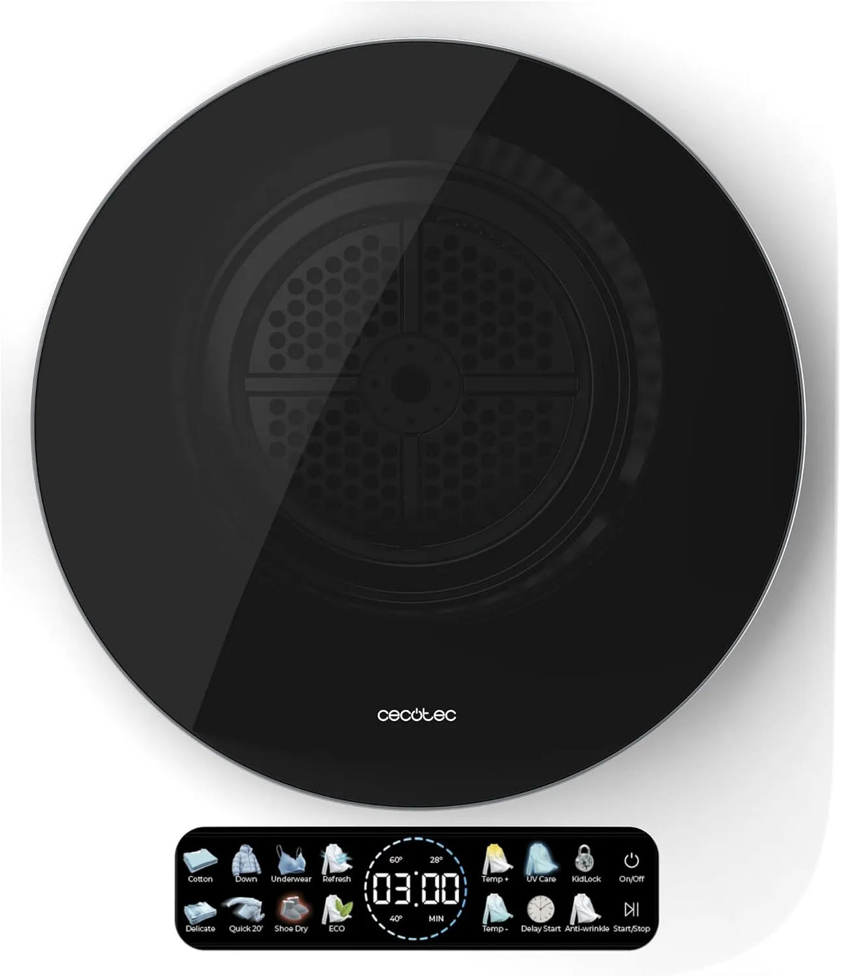 Cecotec Bolero DressCode Dry Wäschetrockner, 8 Programme, 3 kg, Energieklasse G, Weiß, UV Care Funktion, Intelligente Automatische Trocknung
