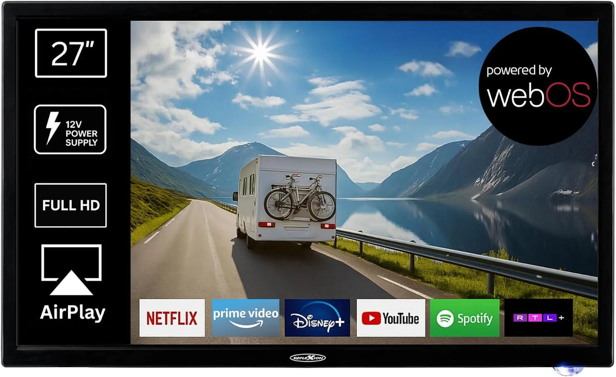 LG LDD27iBT HD, S2, C Smart TV, 27 Zoll, Fernseher, webOS, HDMI, USB, Bluetooth, DVB-T2, Full HD, Camping, Wohnwagen, Wohnmobil, Caravan, Boot