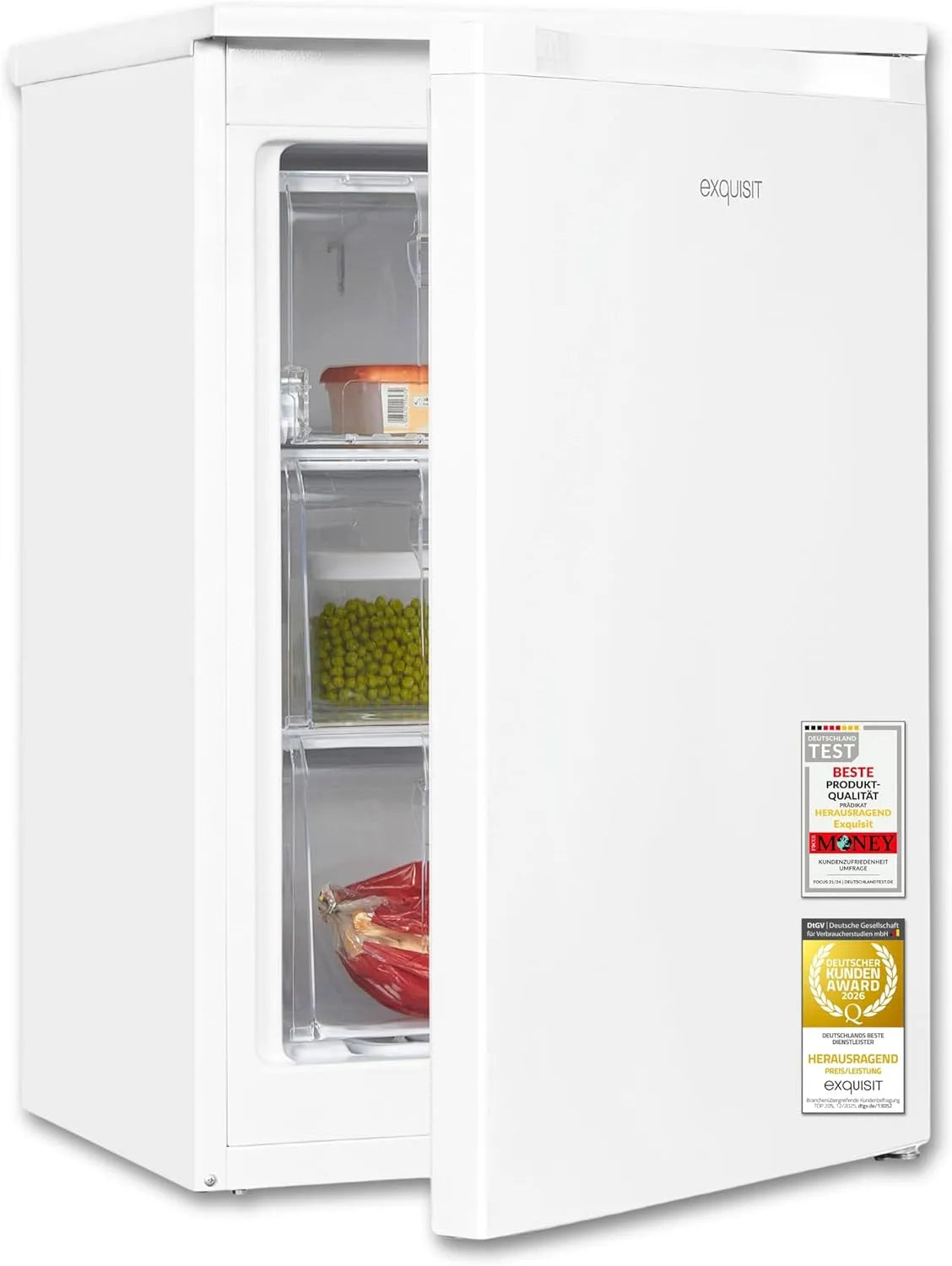 Exquisit GS81-050C Gefrierschrank, 85 L, Energieklasse C, Gefrierfach, Tiefkühlschrank, Weiß