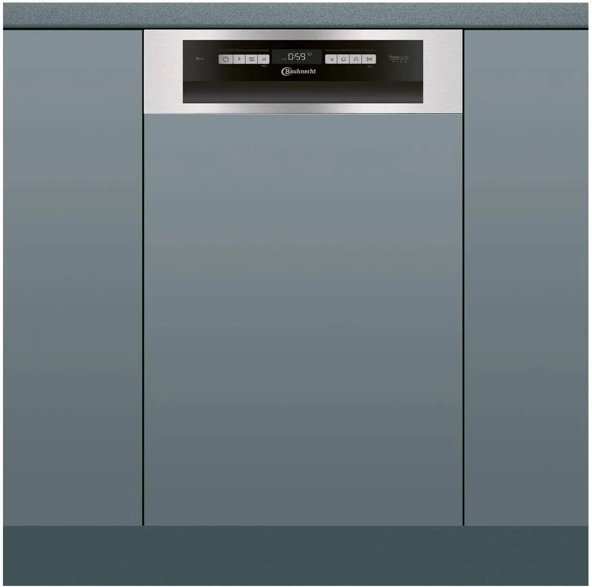 Bauknecht 3O35 Geschirrspüler, 45 cm, Hygiene, Slim-Format, Einbau, Kindersicherung, Edelstahl, 45 cm Breite, PowerClean, ActiveDry, Vollwasserschutz