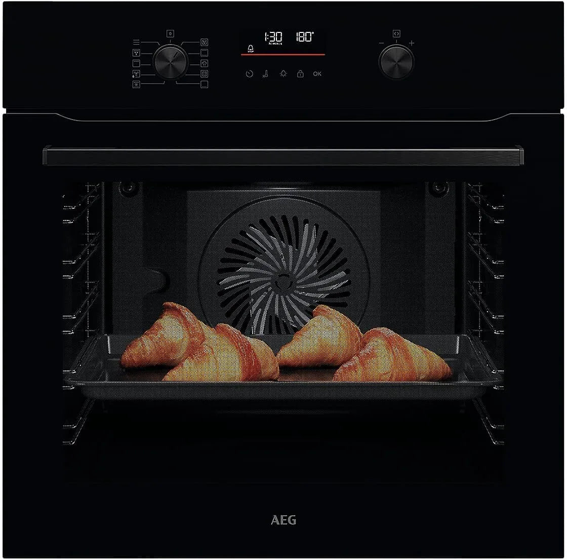 AEG NBA5P40AK Backofen, Schwarz, AEG NBA5P40AK SurroundCook Pyrolyse Backofen Schwarz