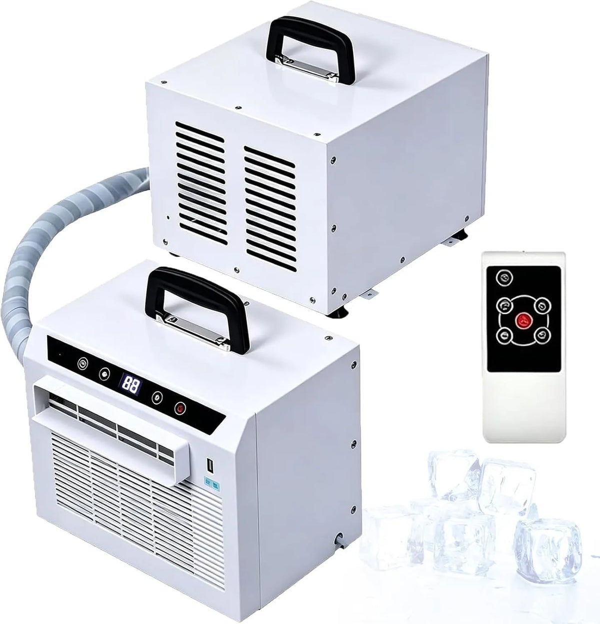 Klimaanlage 24-Stunden-Timer, Touch-Bedienung, leise, Camping, Touchscreen und Fernbedienung, 3000 BTU Split-Klimaanlage, Niedriger Energieverbrauch