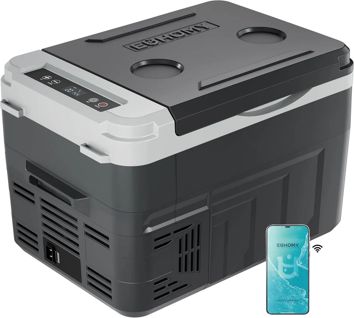 Elektrische Kühlbox 12, 24V 100-240V, 15 L, 24 V, tragbar, App, Gefrierfach, Auto, Camping, mobile Kühlbox, -20°C~20°C, EUHOMY Kompressor Kühlbox 15L