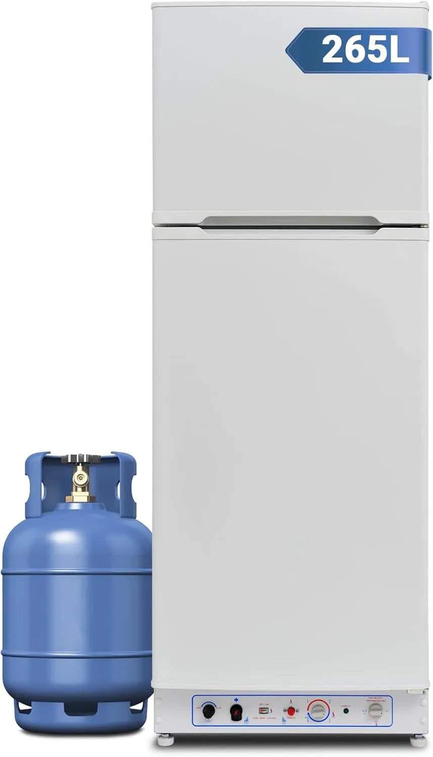 Kühl-Gefrierkombination, 265 L, 230 V, 21 dB, Gas, Outdoor, Camping, Kühlschrank mit Gefrierfach, Weiß, 21dB, 230V, Kühl-Gefrier-Kombinationen für