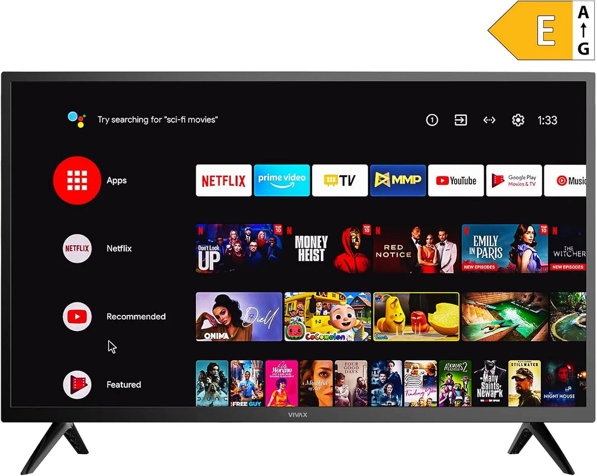 Smart TV Series 32 32LE21K, 58 Zoll, Fernseher, 4K UHD, HDR, WLAN, Bluetooth, Android OS, VIVAx Internet Browser Smart TV Android Ethernet WiFi