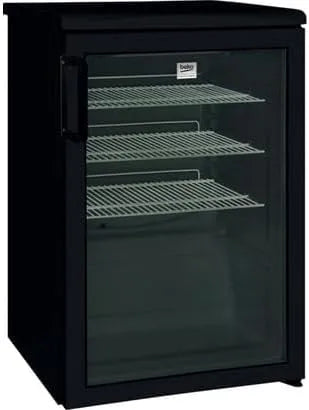 Beko 140B_BP 60T Kühlschrank, 123 L, LED-Beleuchtung, Schwarz, x 56B x 85H cm, Beko Professional Getränkekühlschrank ADN 140B_BP, Automatische