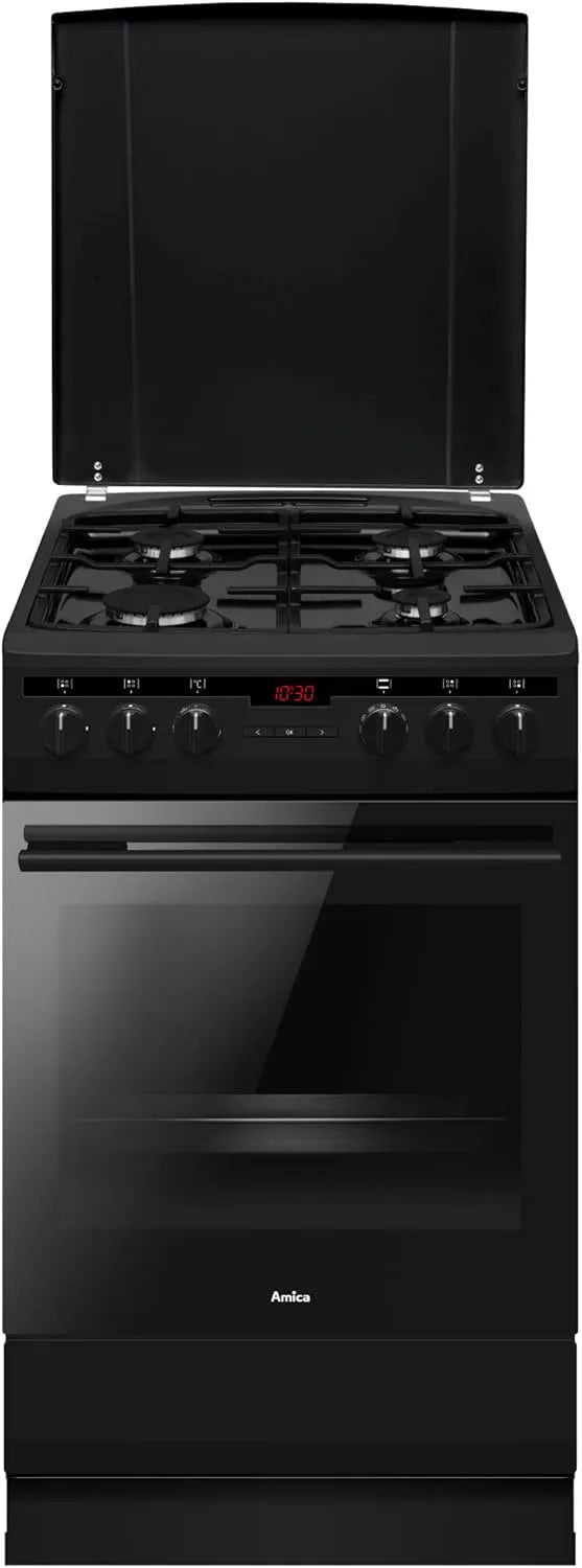 Amica Standherd mit Backofen, 50 cm, 65 L, Schwarz, Amica Standherd 50 cm 65 L Gaskochfeld Schwarz Matt SHEG 904 000 SM