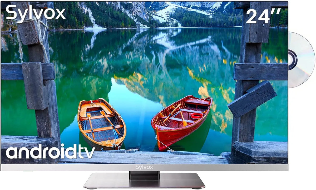 Smart TV 1080P, 24 Zoll, Fernseher, WLAN, Full HD, SYLVOx 61 cm, TV 12 Volt Smart TV FHD 1080P Digitaler Video-Disc-Player Eingebauter ARC CEC WiFi