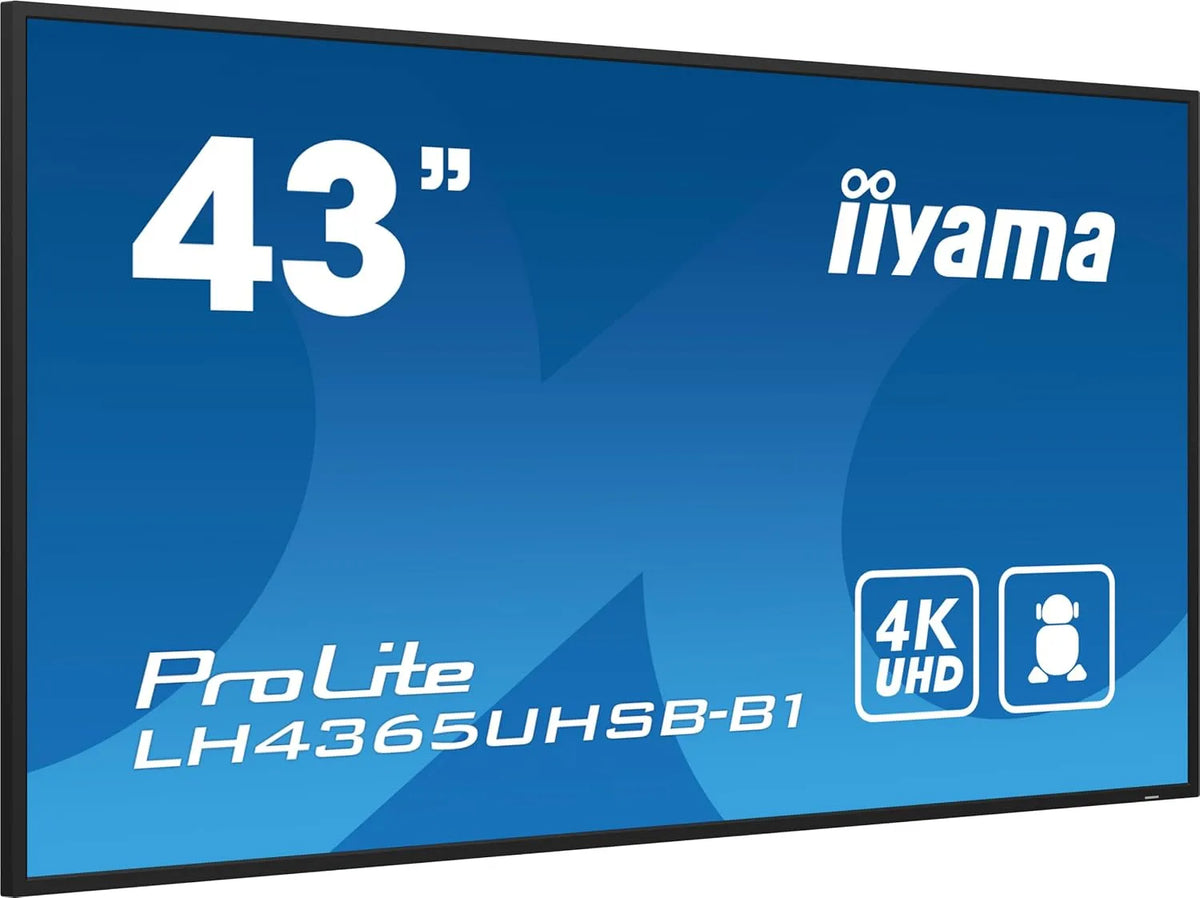 Digital Signage Display, 42, 5 Zoll, Werbedisplay, iiyama LH4365UHSB-B1 USB2.0, WLAN, Android OS, 4K UHD, IPS-Panel, HDMI, digitaler Werbeanzeige