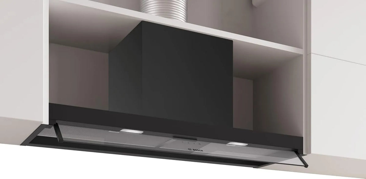 Modell Serie 4 DBB95CC60, 90 cm, Integrierte Designhaube, Klarglas, Mattschwarz
