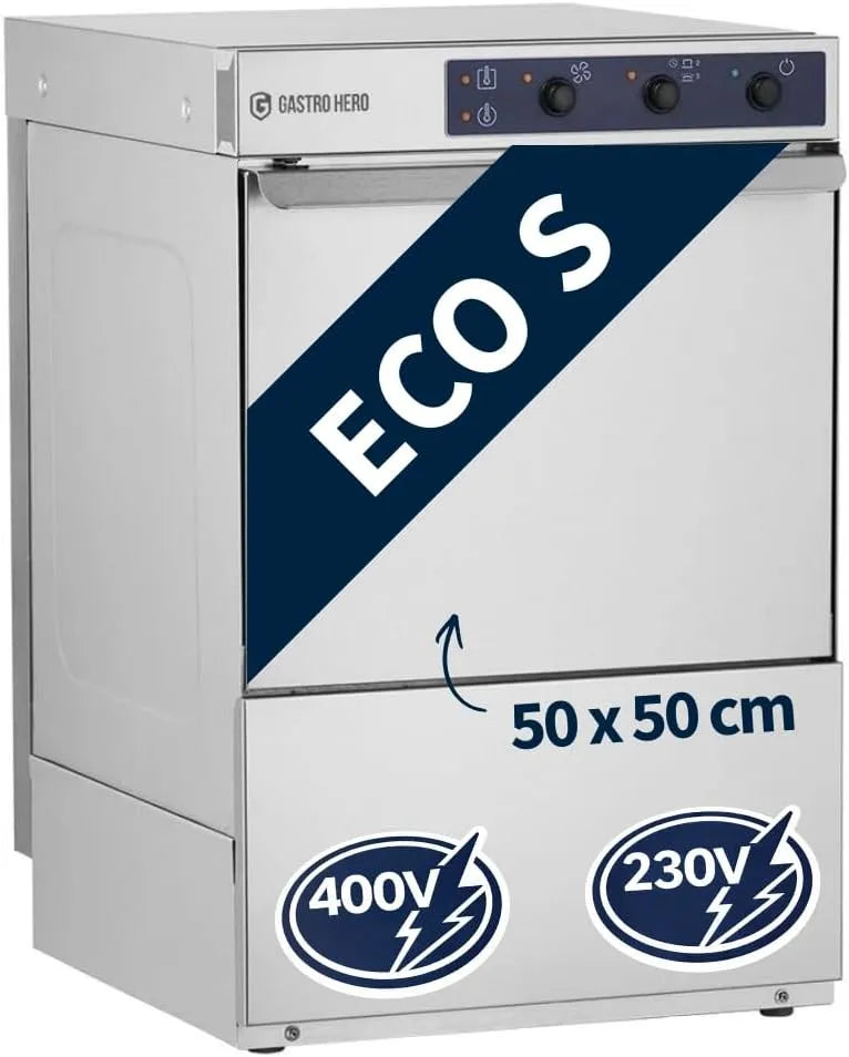 Geschirrspüler, 400 V, Spülmaschine, GastroHero GSME54S, Edelstahl, 230/400 V, GastroHero Geschirrspülmaschine 50x50