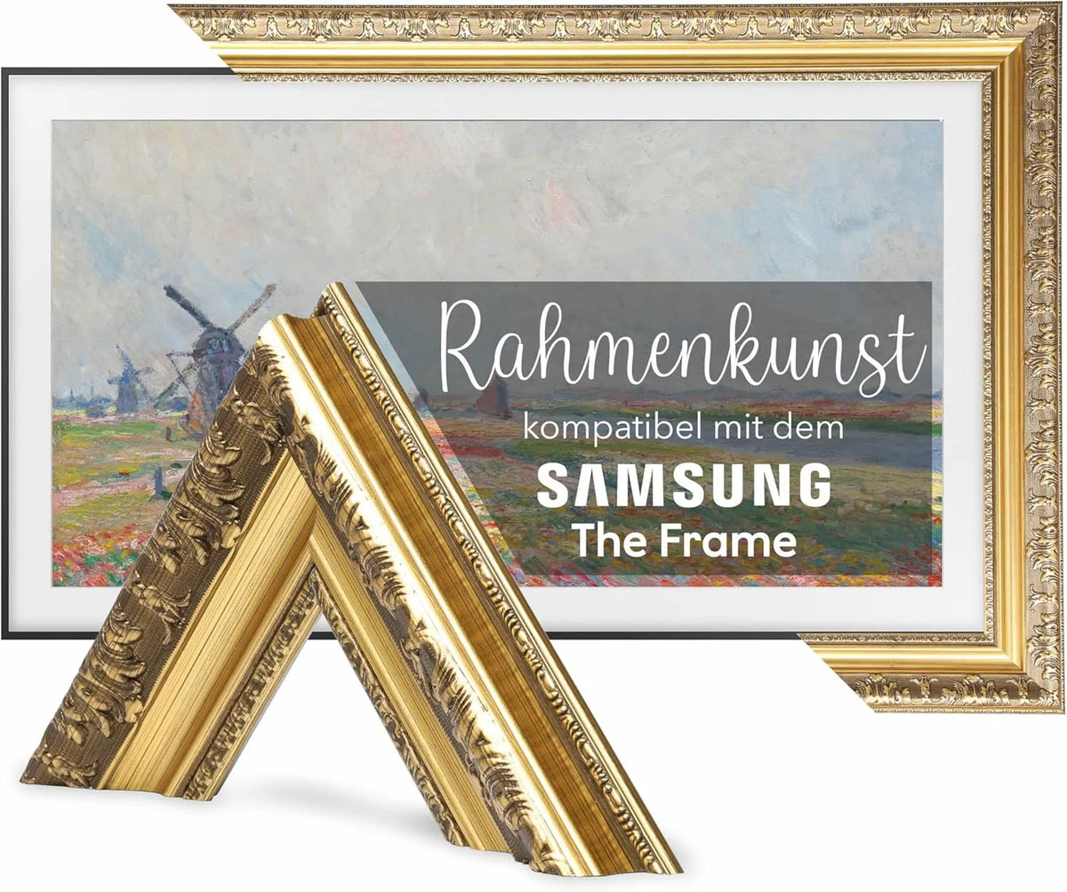 Samsung 85-Zoll-TV-Rahmen Smart TV, Fernseher, 85-Zoll-TV-Rahmen für Samsung The Frame & Pro kompatibel, Antikgold