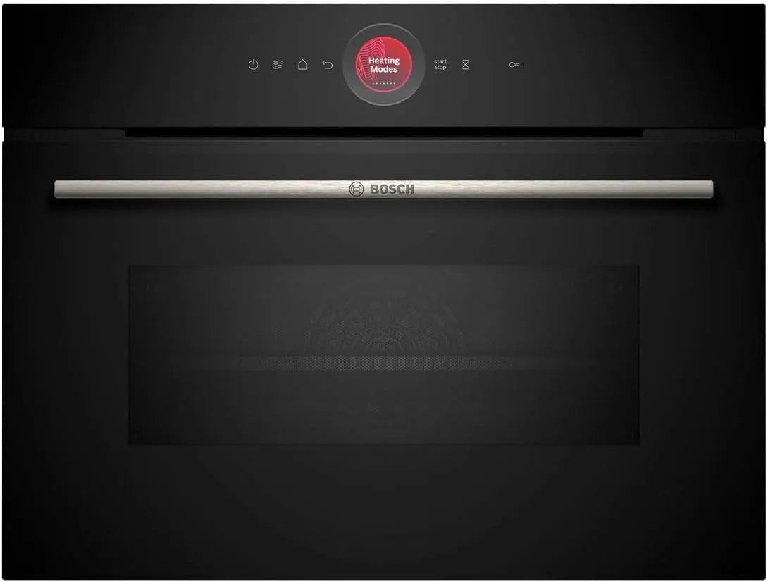 Bosch Serie 8 CBG7341B1 Backofen, 60 x 45 cm, Einbau, Touch-Bedienung, Schwarz, Farbiger Touchscreen mit Bedienring, Made in Germany, Schmutzabweisend