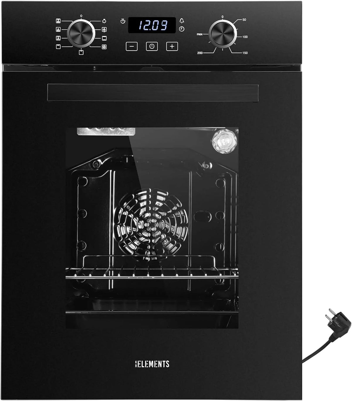 Backofen, 45 cm, 50 L, Einbau, versenkbare Drehknebel, 50 Liter, Aqua Clean, Circle Fan Heater, Wide-Screen-Window