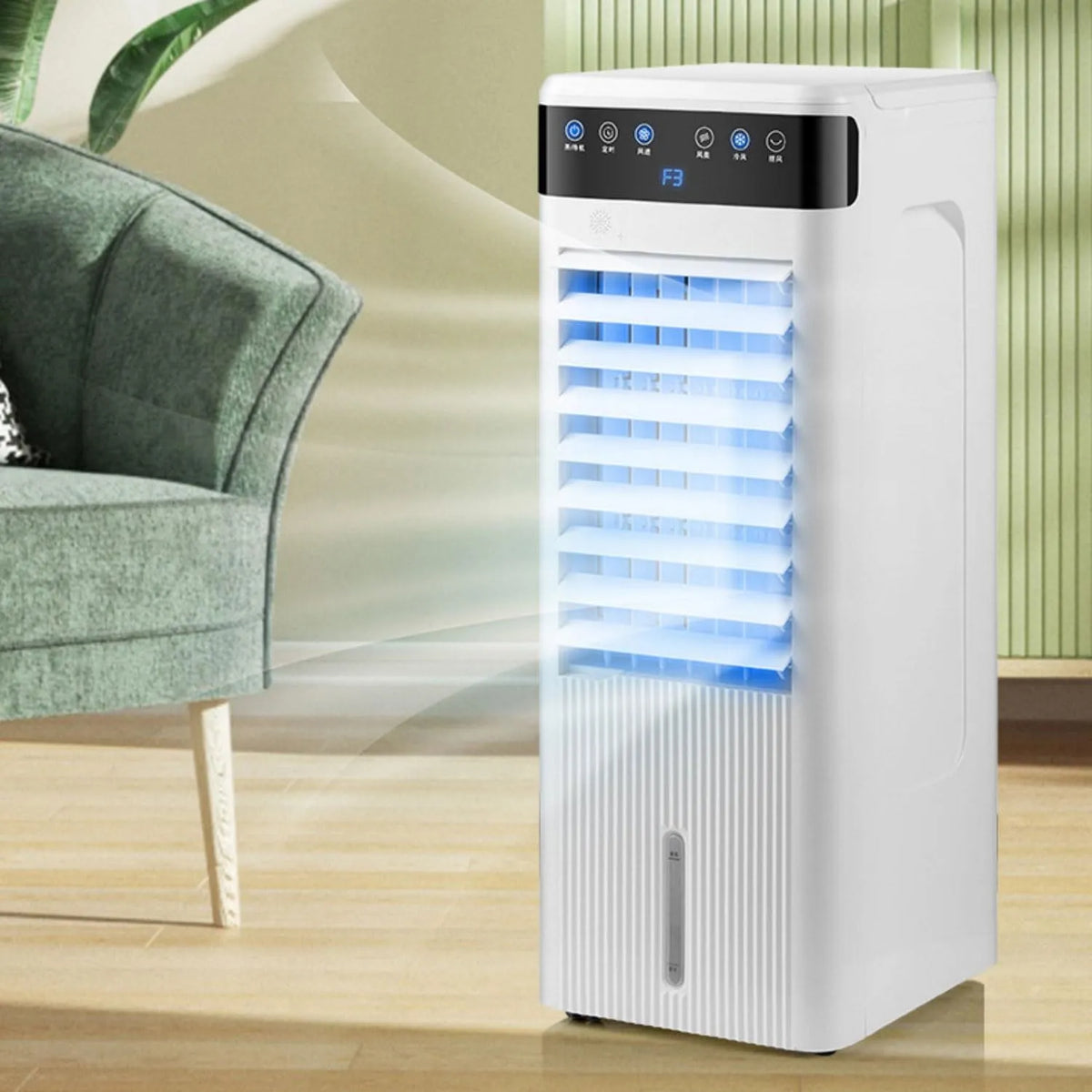 Klimaanlage 3-in-1 12H, tragbar, Timer, 3 Geschwindigkeiten, AC-Einheit & Verdunstungskühler, großer Tank