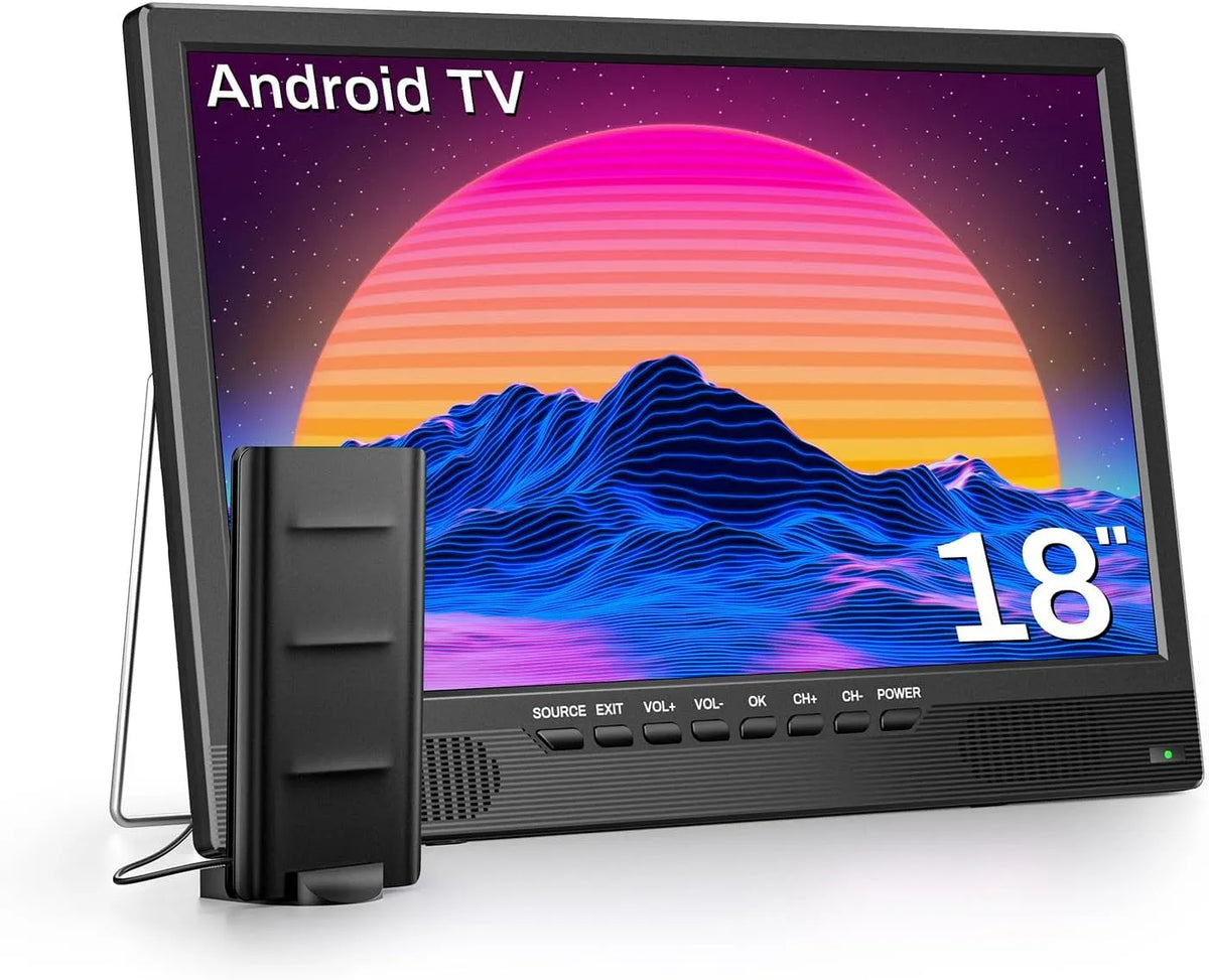 Smart TV, 18 Zoll, Fernseher, Android OS, Kleiner Fernseher