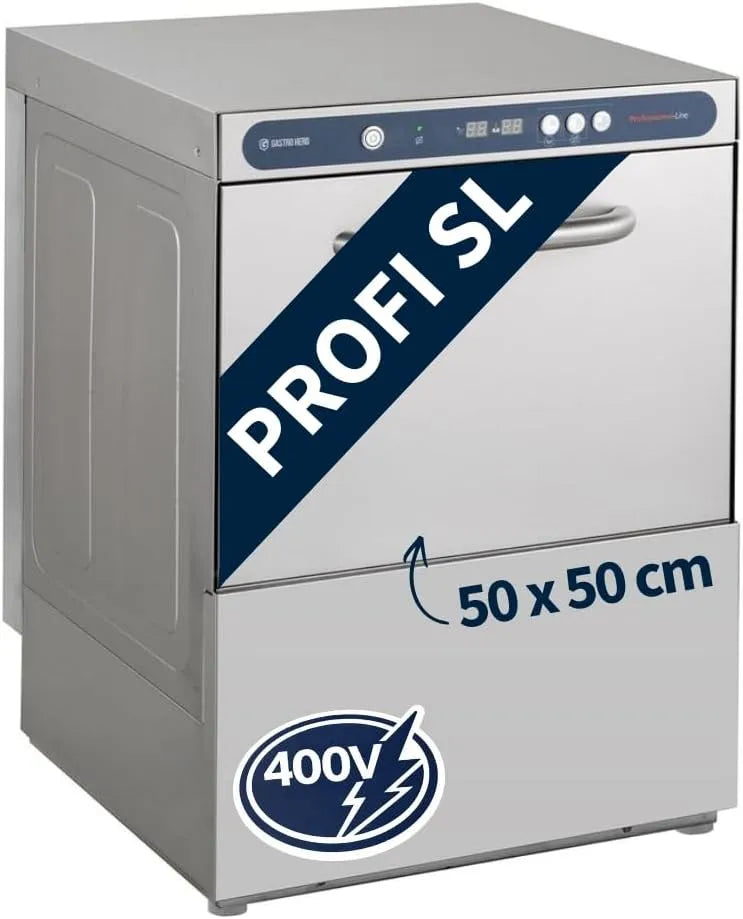 Geschirrspüler, 400 V, Spülmaschine, GastroHero PROFI-GSM54SL, Edelstahl, GastroHero Geschirrspülmaschine 50x50