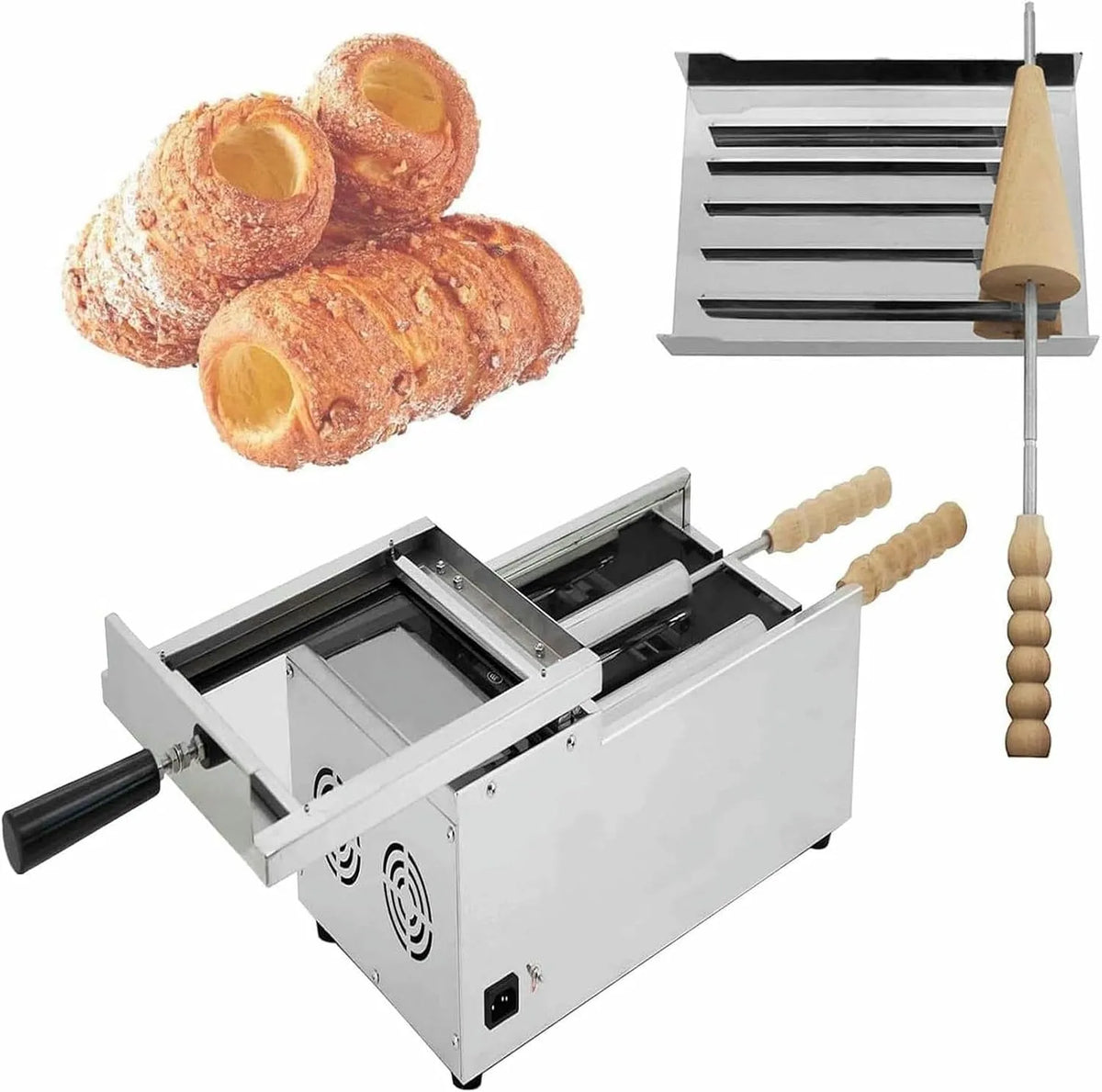 aus Edelstahl, für Biskuitrollen, intelligente Temperaturregelung, für Gewerbe und Haushalt, Kaminofen 1500-Watt-Eiswaffelofen