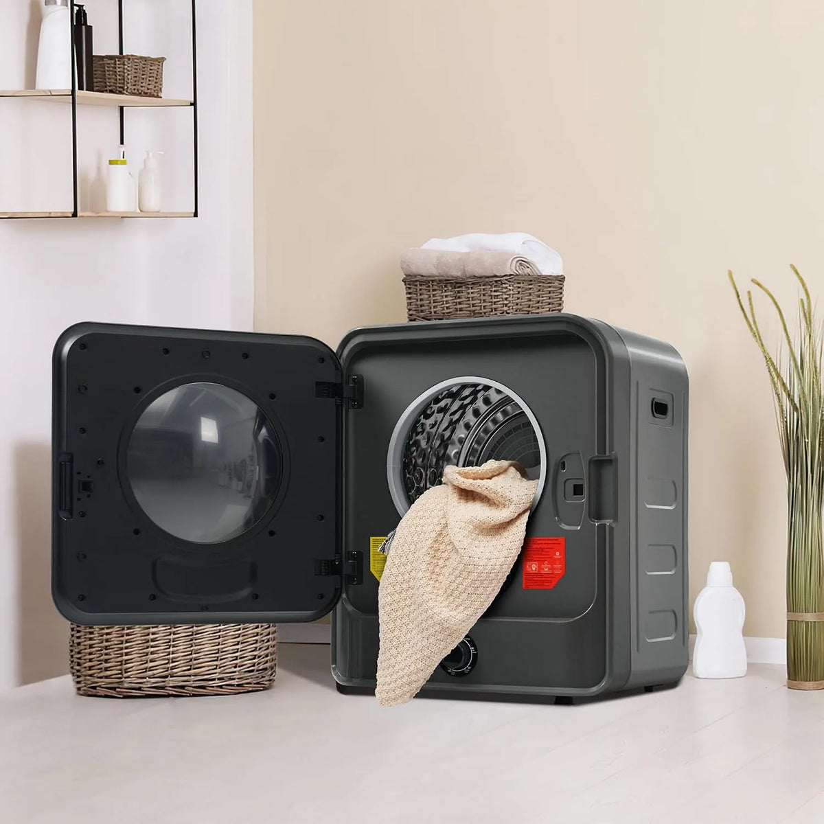Wäschetrockner, 830 W, 5 Programme, 3 kg, Gecheer Wäschetrockner 3kg tatsächlich bis 4 5kg 830W 5 Programme Überhitzungsschutz wandmontierbar für