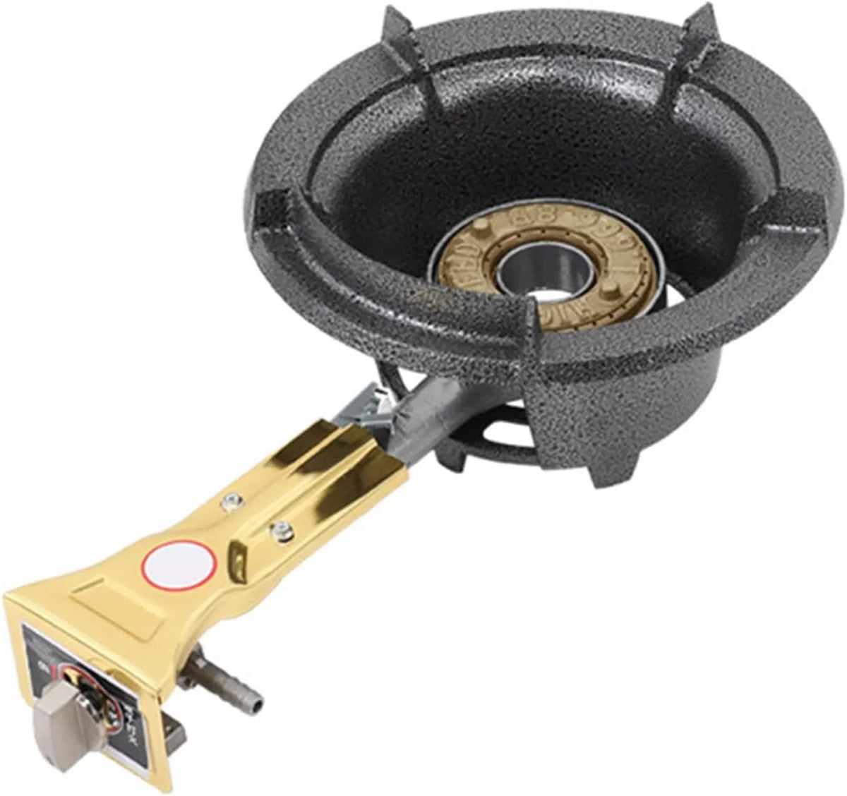 Produkt 25 KW Flüssiggasherd, Gasherd Mit 1 Brenner, Schwarzer Topfständer Aus Gusseisen Mit Knopf, Mit Flammendurchschlagschutz, 32cm