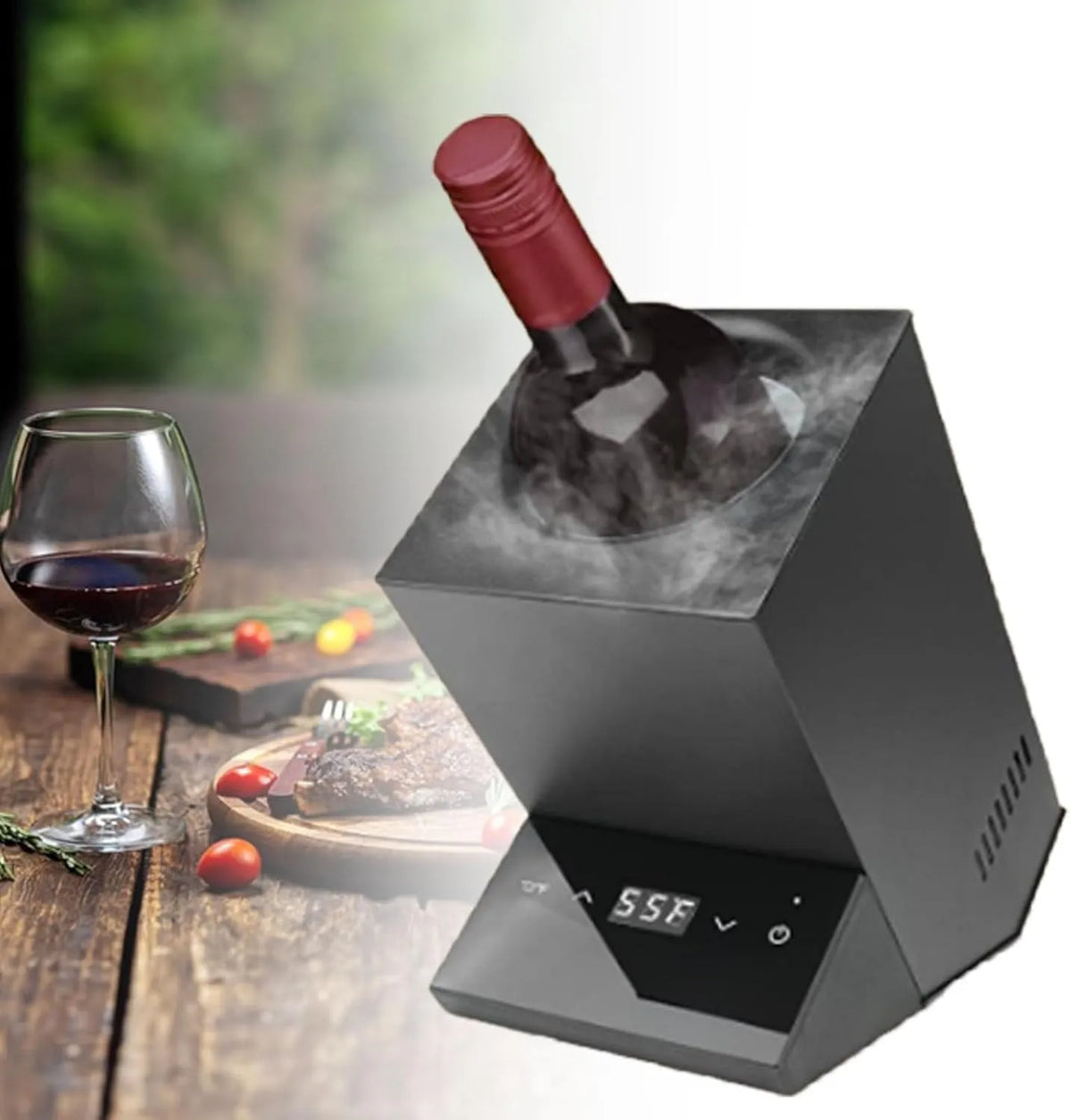 Weinkühlschrank, Weinkühler, Touch-Bedienung, Schwarz, Bar, Eimer-Stil, Einzelflasche, Champagner, Weinzubehör für Küche, Wohnmobil, Black