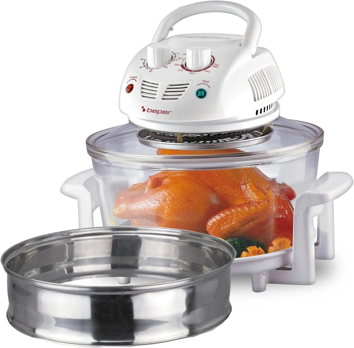 Backofen, 18 L, BEPER BF.640, Timer, Weiß, 60 Minuten Timer, Fassungsvermögen 18 Liter