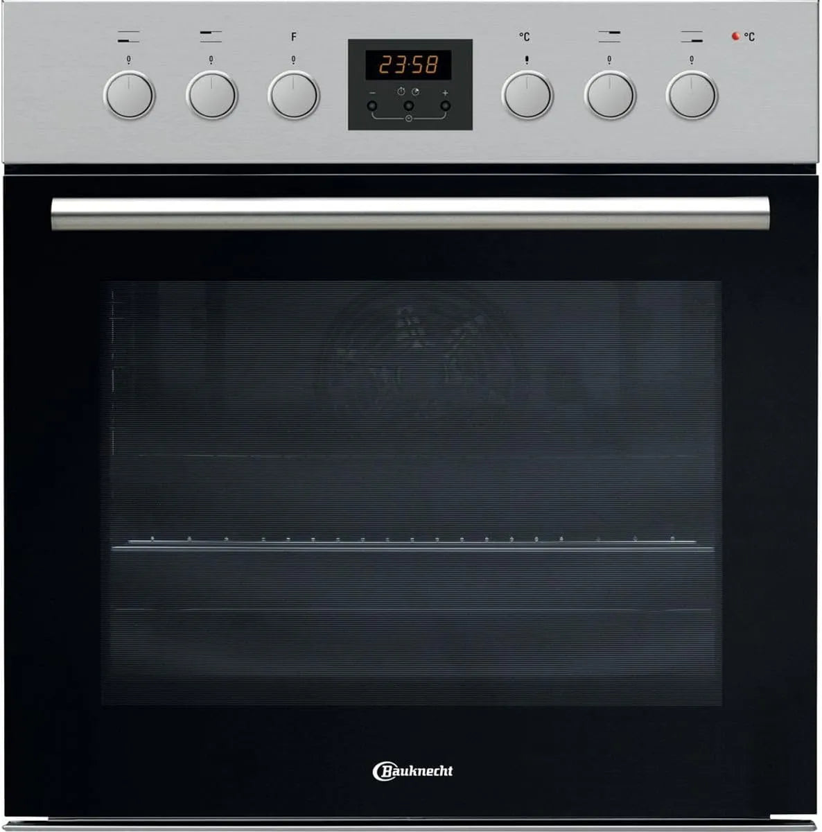 Bauknecht 65L Garraum, IN Elektrischer Einbauherd, Hydrolyse-Reinigung, Umluft-Funktion HVP2 KH5V, 5x55 cm - Edelstahl, Teleskopauszug, 5x59