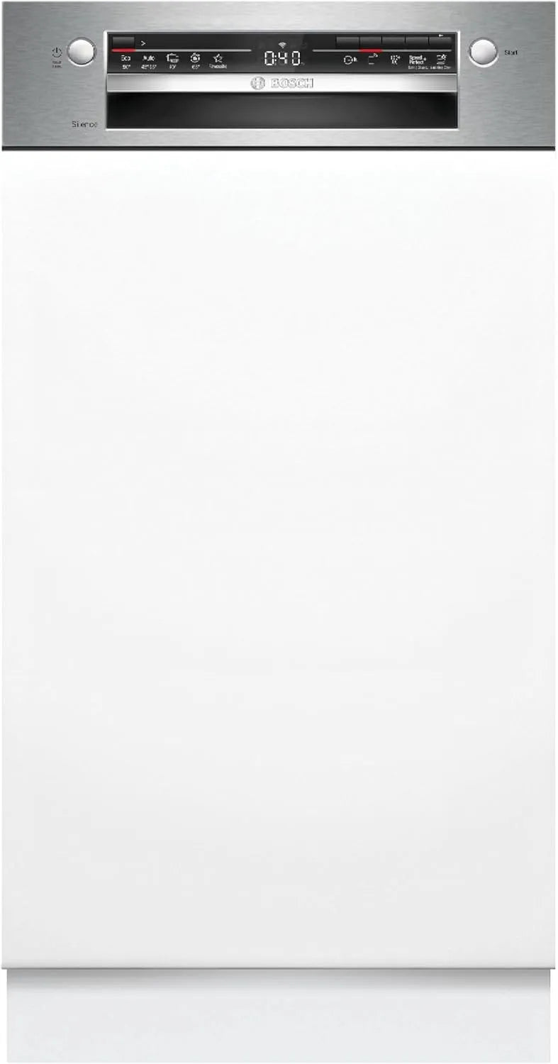 Bosch Serie 2 SPI2HKS42E Geschirrspüler, 45 cm, aquaStop, Slim-Format, Extra Trocknen, VoiceControl, Programm Download, Gebürsteter Stahl