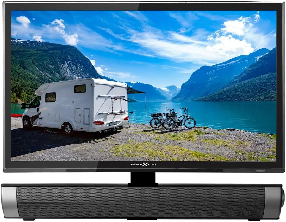 Smart TV, 24 Zoll, Fernseher, Reflexion LEDW24SB, HDMI, USB, DVB-T2, Schwarz, Triple-Tuner und 12 Volt Kfz-Adapter, Full-HD, DVB-T Antenne, EPG, CI+