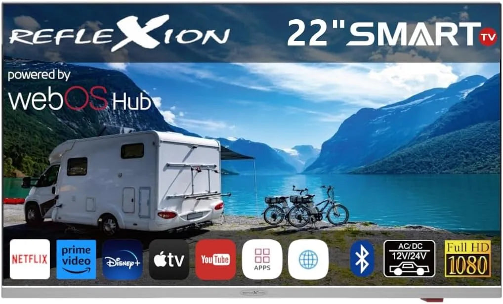 LG LDDx22IBT Smart TV, Fernseher, webOS, Triple-Tuner DVB-T2, S2, rahmenlos, WLAN, Bluetooth, Full HD, Camping, Schwarz, 12, 24, 230 Volt, Slimline