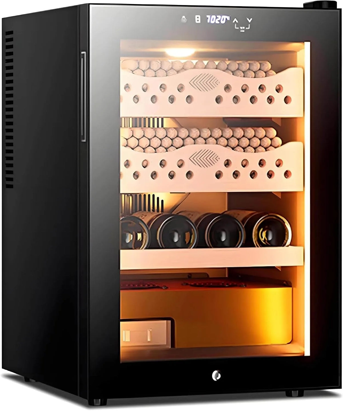 Weinkühlschrank, Ciger+Wine, Elektrischer Zigarrenhumidor mit Feuchtigkeits Temperaturregelung Gewerblicher Zigarrenkühlschrank Weinkühlschrank