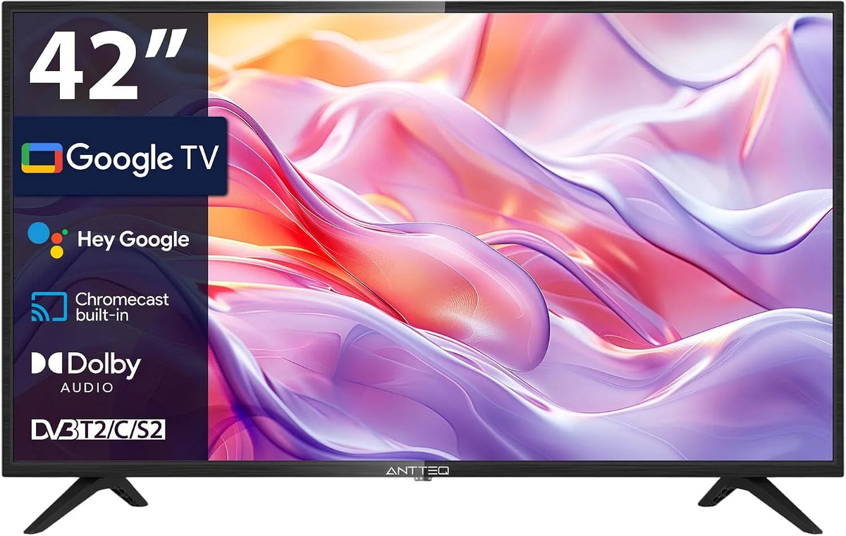 Google G42 Smart TV, 42 Zoll, Fernseher, HDR, Triple-Tuner DVB-T2, S2, Bluetooth, Full HD, HDR10, App Store, Google Assistant