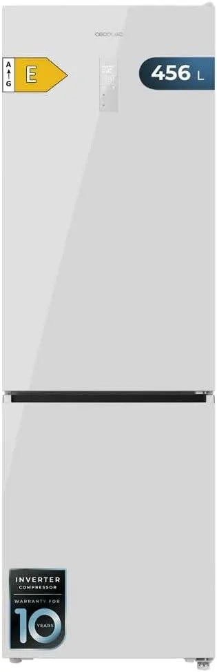 Cecotec Bolero CoolMarket Combi Kühlschrank, 201 cm, No Frost, Inverter, Weiß, 5 cm Breite Max Inside mit VIP Tech, Glasablagen, energiesparend