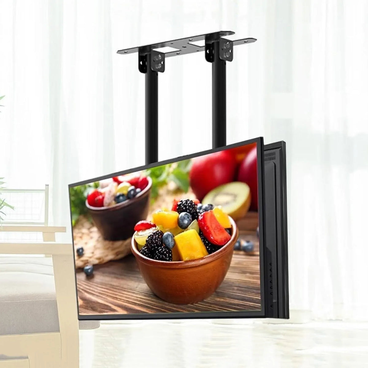 Smart TV, 86 Zoll, 900 x 600 mm, 900 × 600, Fernseher, Verstellbare Deckenhalterung für TV, doppelseitige Decke, hängende Deckenhalterung für TV