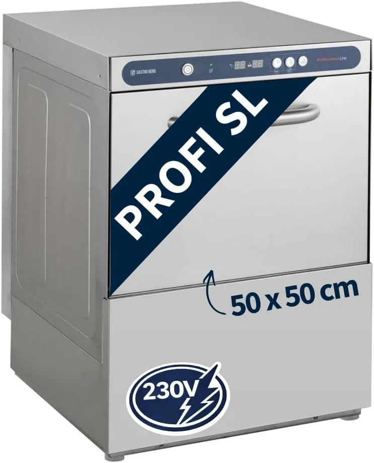 Geschirrspüler, 230 V, Spülmaschine, GastroHero PROFI-GSM50SL, Edelstahl, GastroHero Geschirrspülmaschine 50x50