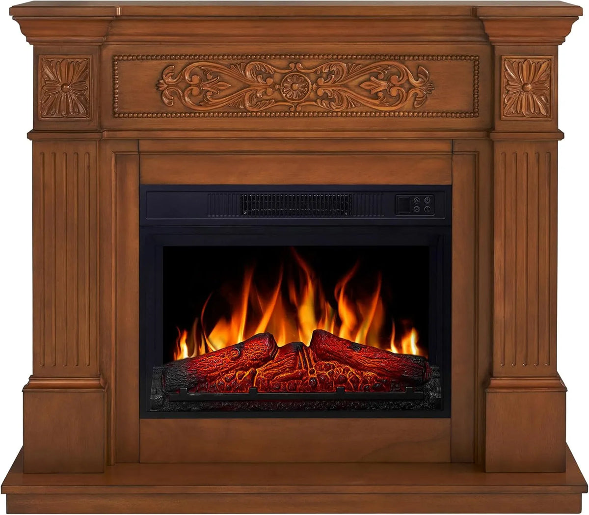 Elektrischer Standkamin mit Heizung 1800 W, Toscana AF23S, realistischer 3D-Flammeneffekt, LED-Beleuchtung, Elektrokamin AF23S 3D-Flammeneffekt