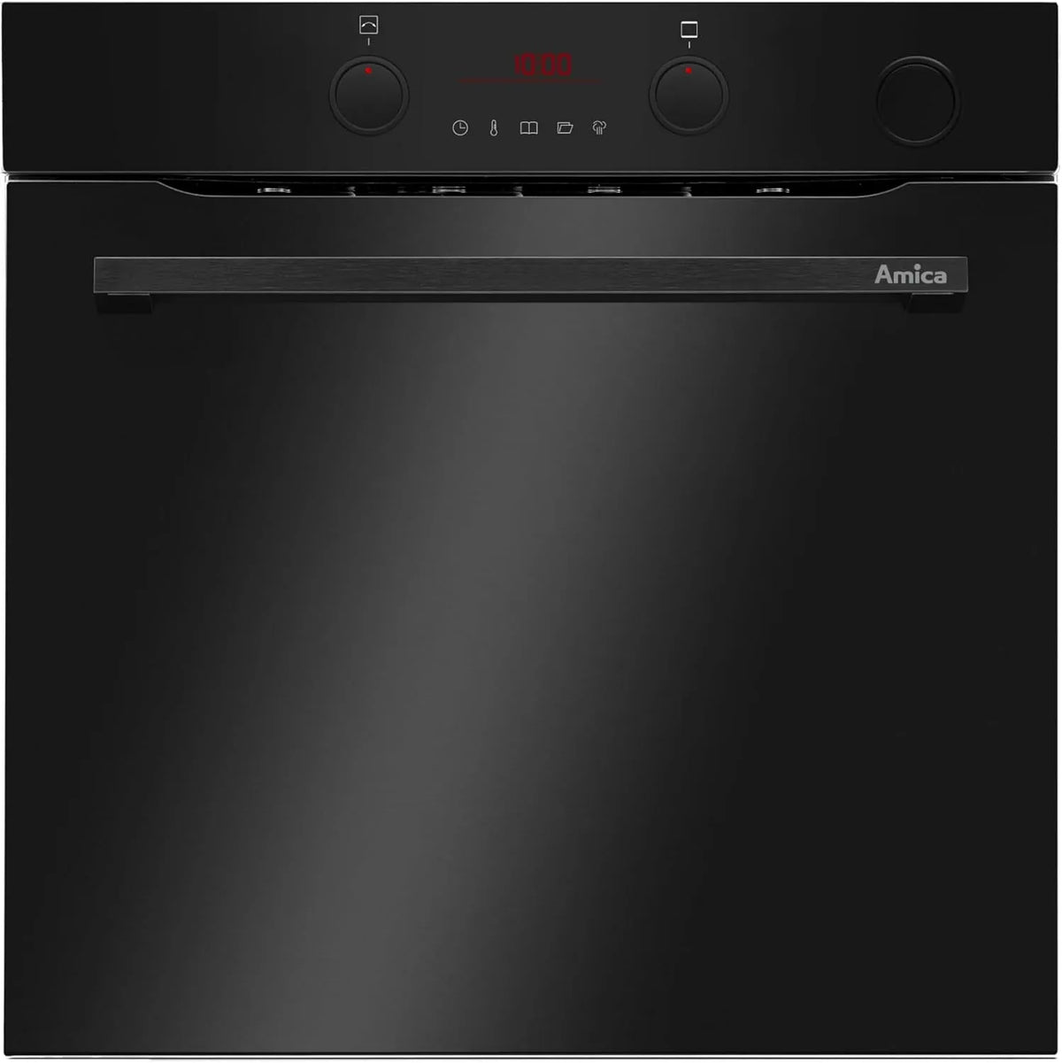 Amica Backofen, 60 cm, 77 L, 800 V, Einbau, Schwarz, Amica Einbaubackofen 60 cm 77 L Injection Steam Black EBSx 949 800 V