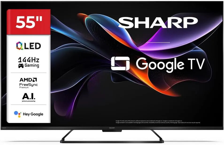Google 55HR7265E Smart TV, 55 Zoll, 144 Hz, Fernseher, 4K UHD, QLED, SHARP, SHARP 55HR7265E - 55 Zoll 4K 144Hz QLED Gaming TVâ„¢ mit Google TV & VRR
