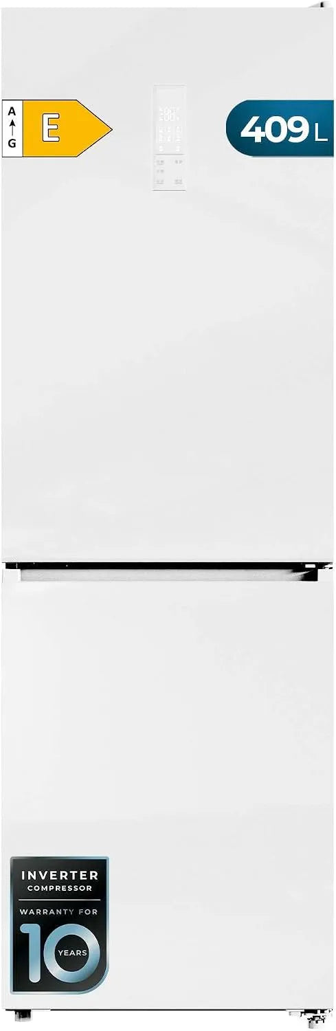 Cecotec Bolero CoolMarket Combi Kühl-Gefrierkombination, 409 L, Energieklasse C, No Frost, Kühlschrank mit Gefrierfach, Weiß, Höhe 184, Breite 59