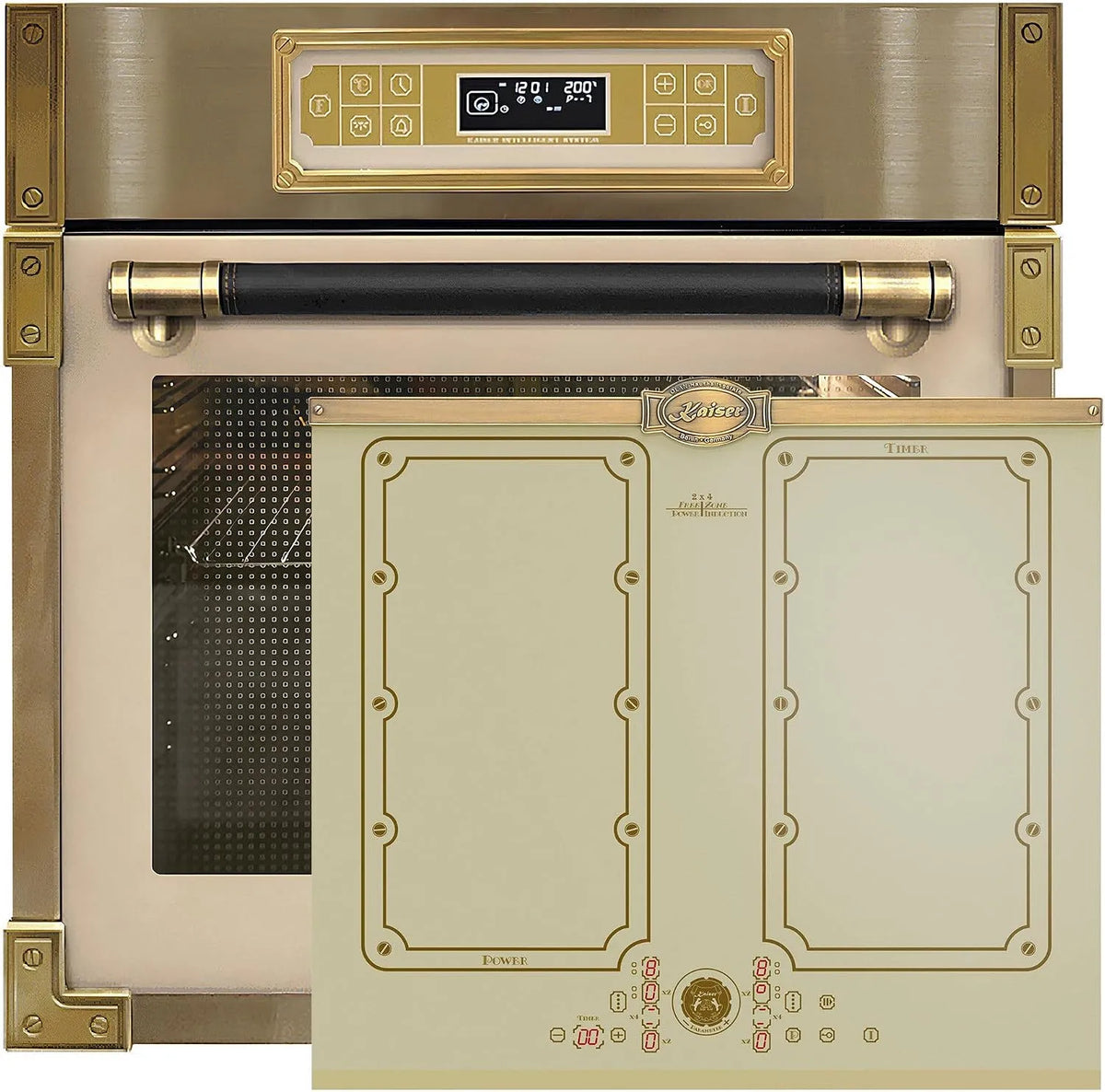 Backofen, 60 cm, 80 L, Einbau, autark, Backofen-Set Herd Set Kaiser EH 6726 ElfAD+KCT 6192 FI ElfEm Autark Retro Einbau Backofen Elektro