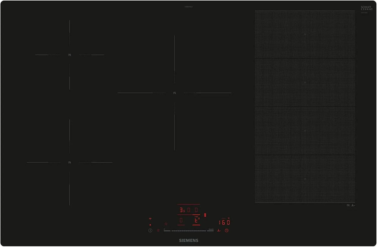 Siemens iQ700 Ex801HVC1E Induktionskochfeld, 80 cm, Induktionsplatte, Siemens iQ700 Smartes Induktionskochfeld 80 cm varioInduktion Ex801HVC1E