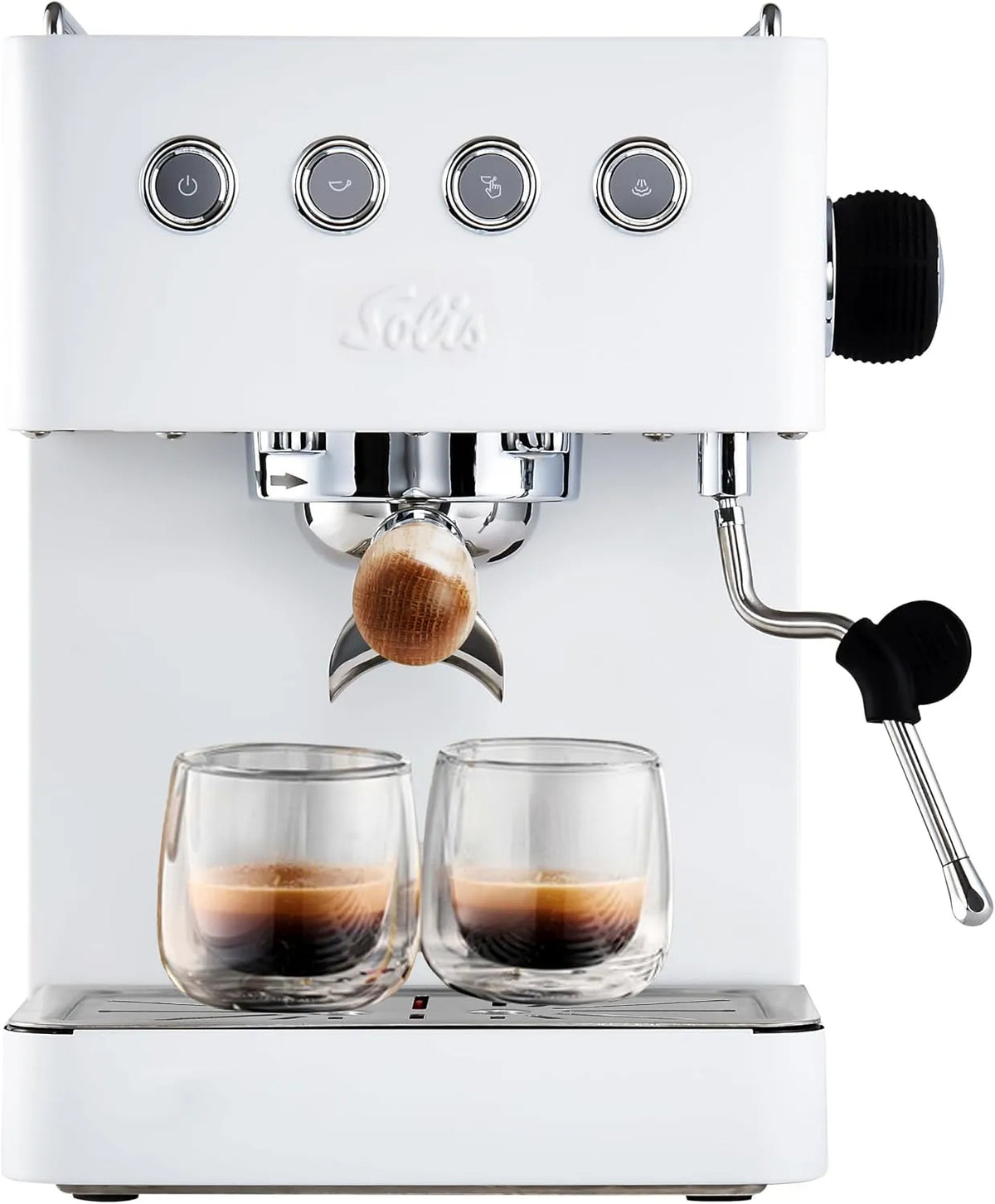 Espressomaschine, Edelstahl, Weiß, Solis Barista Gran Gusto Espressomaschine