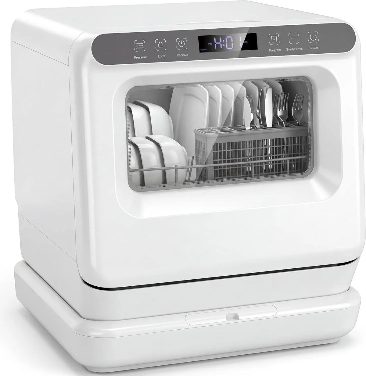Geschirrspüler, 25 L, 6 Programme, Spülmaschine, Touch-Bedienung, großer Wassertank, 2 Wasserversorgungsmodi & Touch Control, LIFEZEAL, kompakte