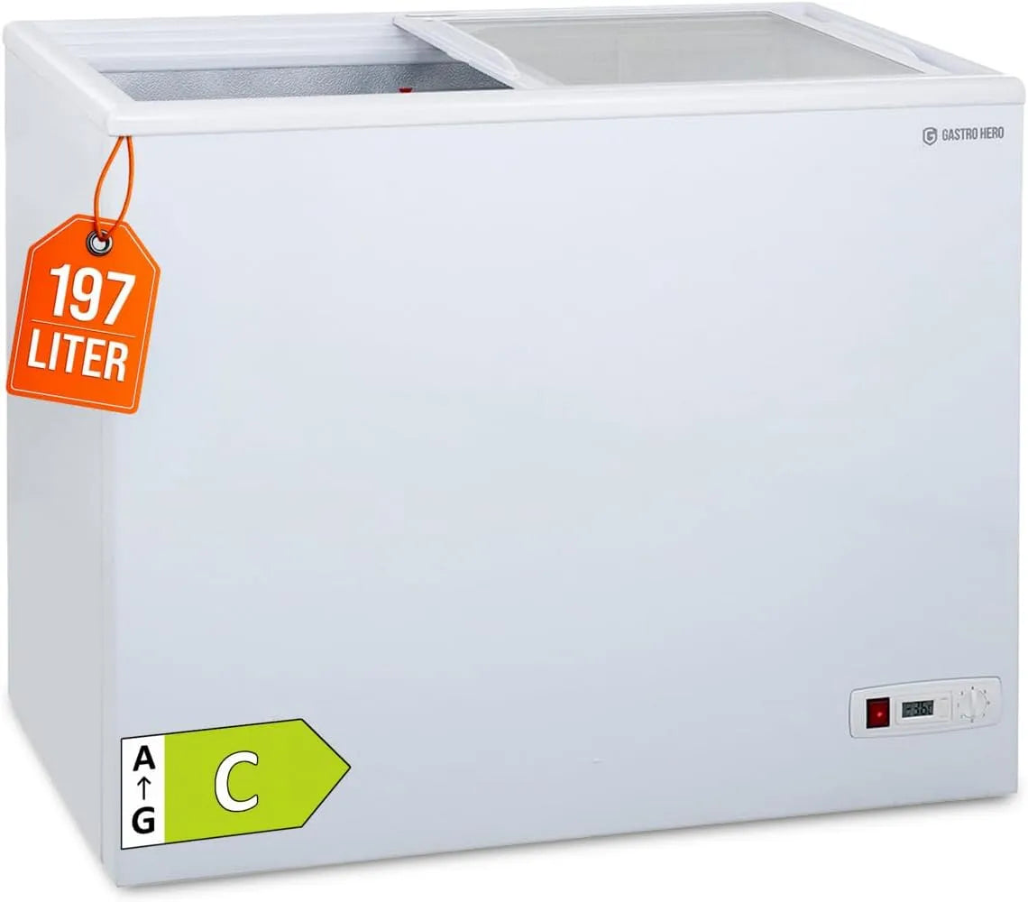 Gefrierschrank, 197 L, -18 bis -22 °C, Gefrierfach, Tiefkühlschrank, GastroHero Gefriertruhe ECO 200 I Tiefkühltruhe groß 197L I Kühltruhe